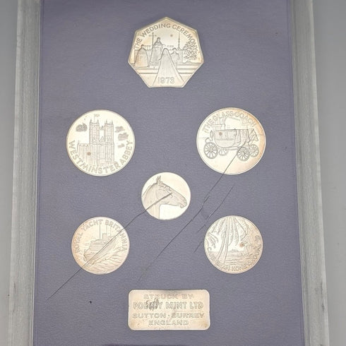 1973年 英国アン王女ご成婚記念 純銀コイン6枚セット 銀重量50g Ppbjoy Mint ltd